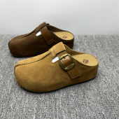 内增高舒适百搭外穿女拖鞋 撤柜处理真皮厚底半托女鞋 2026春夏新款