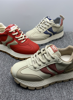 商场撤柜处理真皮运动老爹鞋女2025新款春秋休闲百搭拼色跑步鞋女