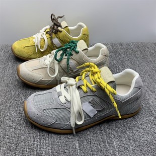 带显脚小阿甘鞋 专柜处理3536码 双色鞋 女2026新款 真皮内增高德迅鞋