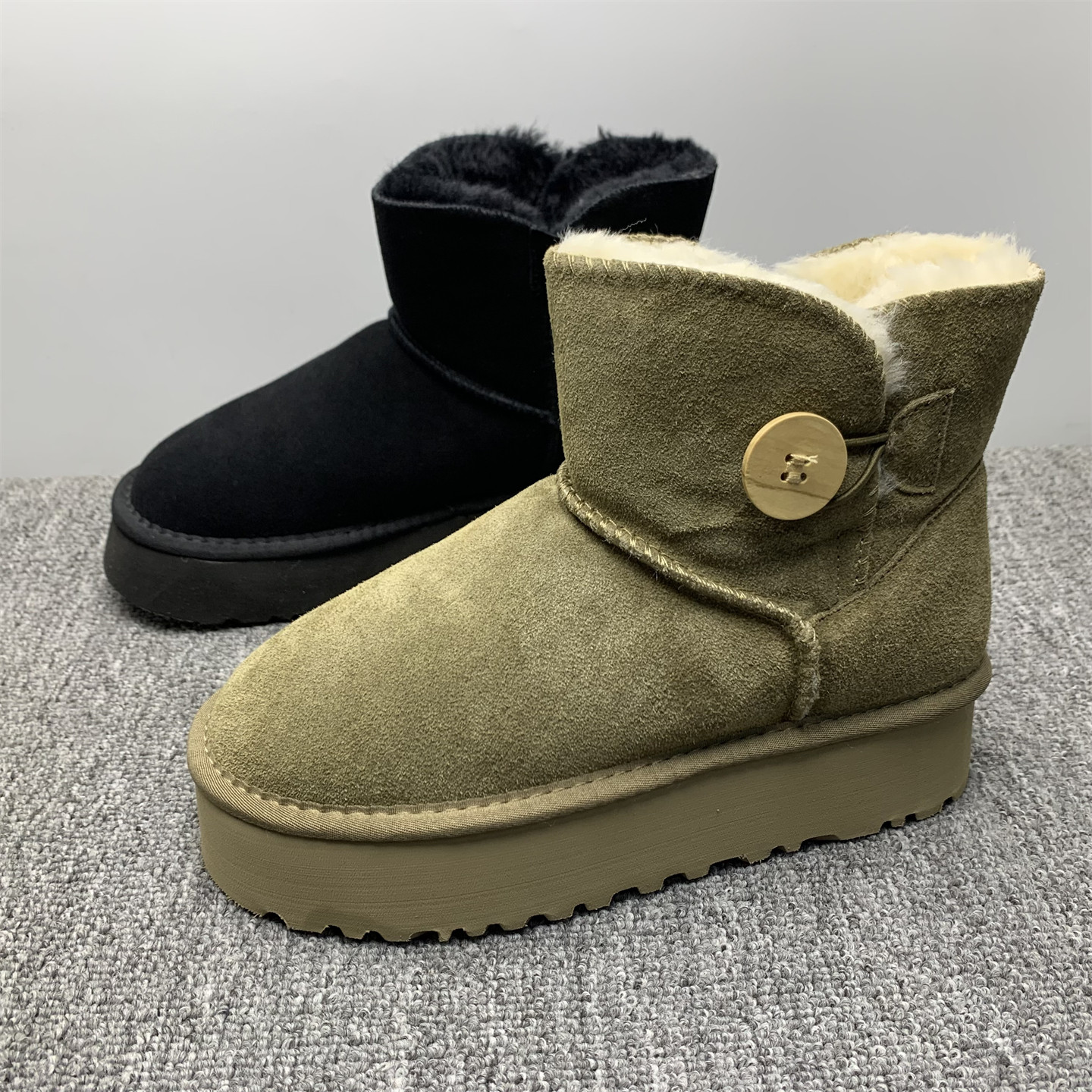 断码处理厚底羊毛口保暖雪地靴女2025冬季新款磨砂牛皮东北雪地棉,女鞋,时尚雪地靴,淘宝优惠券,粉丝福利购,淘宝优惠卷