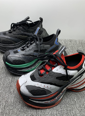 撤柜处理厚底7cm老爹鞋女2025春季新款小个子增高拼色透气运动鞋