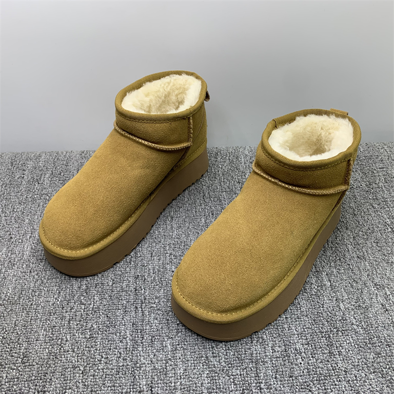 真皮真毛女雪地棉加绒保暖雪地棉