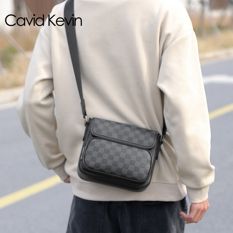 Cavid Kevin商务邮差包单肩包韩版男士包潮流机车包斜挎包相机包