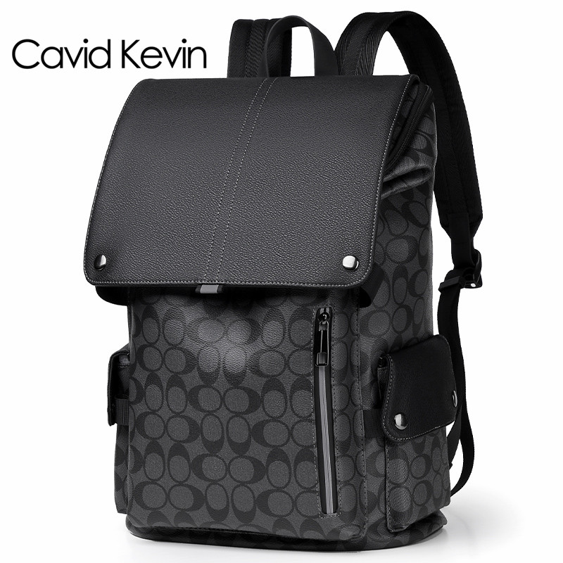 Cavid Kevin双肩包男休闲印花商务通勤电脑包大容量出差旅行背包