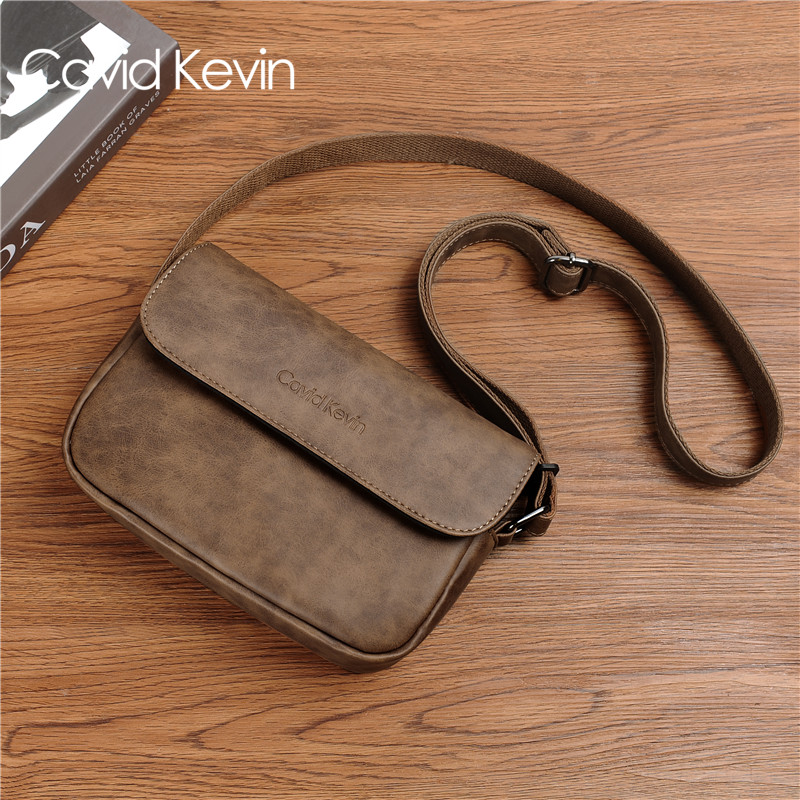 thumbnail for Cavid Kevin European Retro Shoulder Bag Men's Bag Casual Crossbody Bag Backpack Fashion Youth Mobile Phone Square Bag