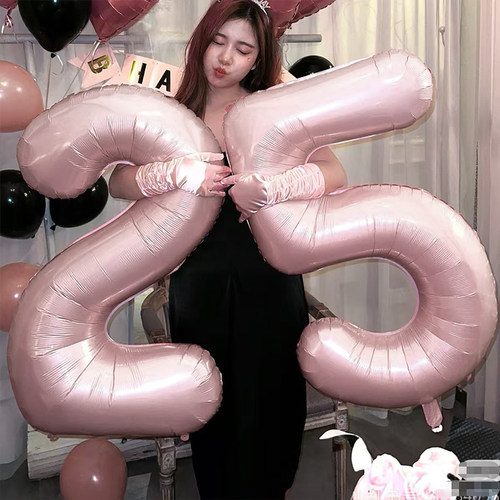 40寸粉色蓝色数字装饰布置