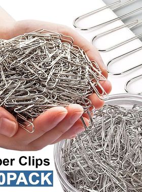 500/300/100/50PCS Metal Silver Paper Clips for Paperwork Sta
