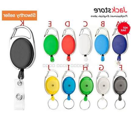 1pcs retractable reel pull key id badge card tag clip holder