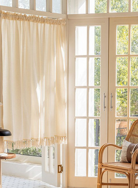 Plain Color Simple Door Curtain Half Curtain Household Parti