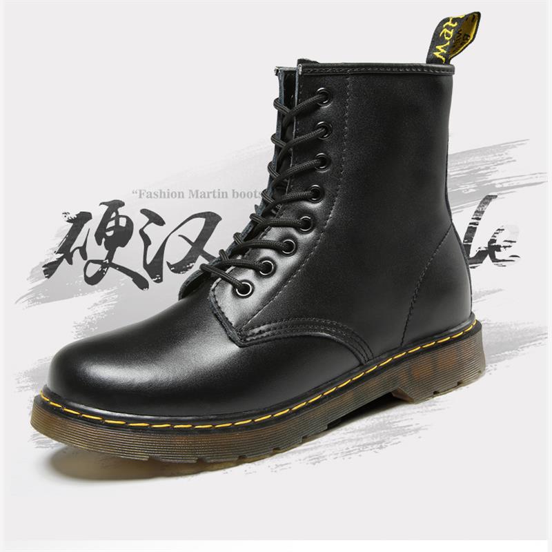 Martin Boots Mens Shoes Winter Leather Chelsea for men Black