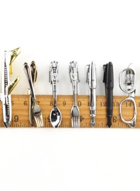 Men's Neck Tie Pin Clips Clasp Chrome Stainless Steel Je