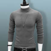 半高领秋冬厚款 修身 打底衫 潮流针织衫 毛衣男士 大码 韩版 毛线衫 保暖