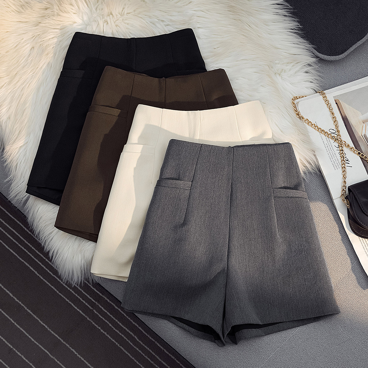 高级设计感小众西装短裤女秋新款显瘦高腰小个辣妹职业休闲短裤子