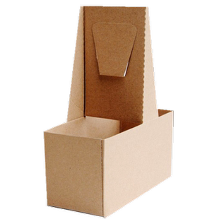 一次性2杯装外卖咖啡杯子打包杯托手提杯托杯架牛皮纸杯外带10只