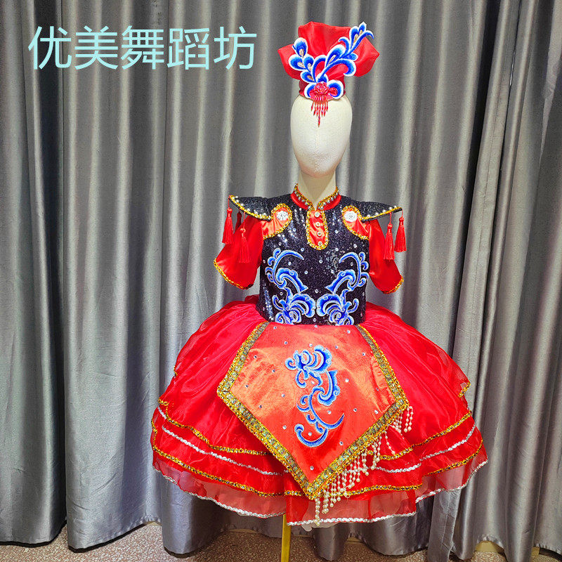 快乐阳光新款《龙门阵摆起来》《好一个四川》女童独唱演出服图片