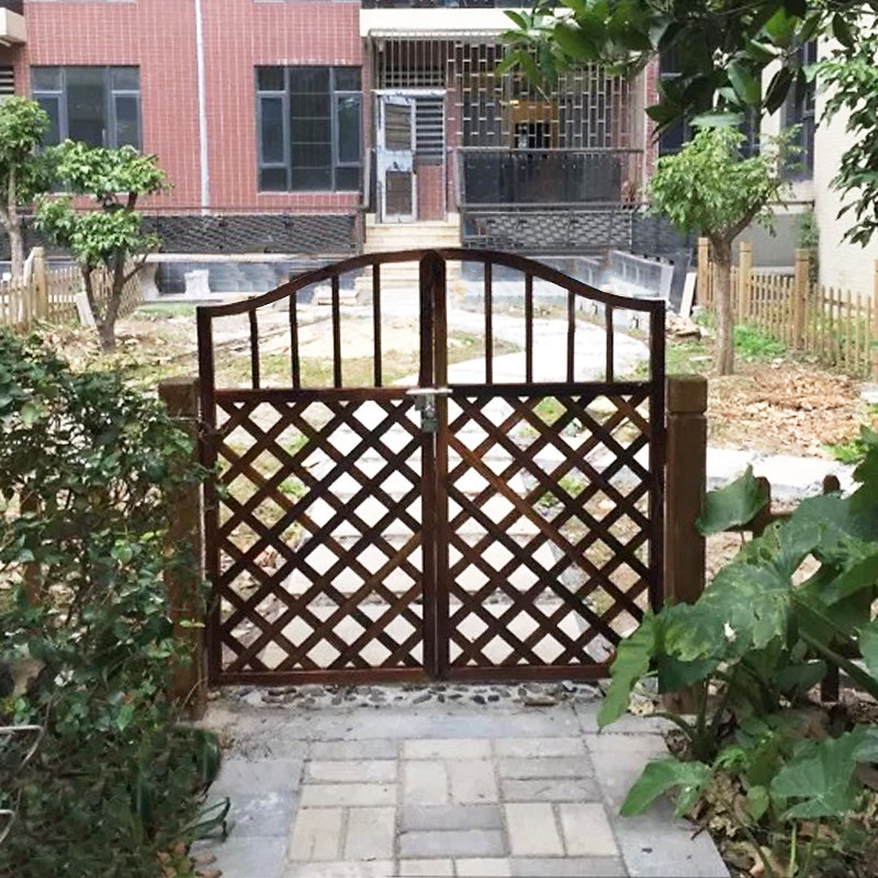新篱笆栅栏门花i园防腐木小庭院门院子实外户木围栏护栏门门网格