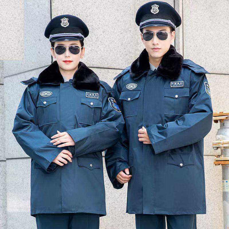 2026式中长款多功能防寒服墨绿保安棉服加长加厚棉袄安保制服棉衣