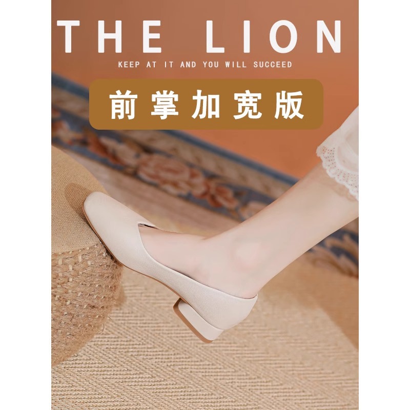 加肥加宽大码女鞋脚肥脚宽41一43职业鞋工作鞋粗跟低跟单鞋女