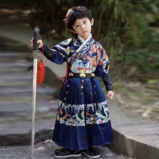 春秋男童汉服锦衣卫飞鱼古装儿童中国高端明制原创中秋节男孩汉服