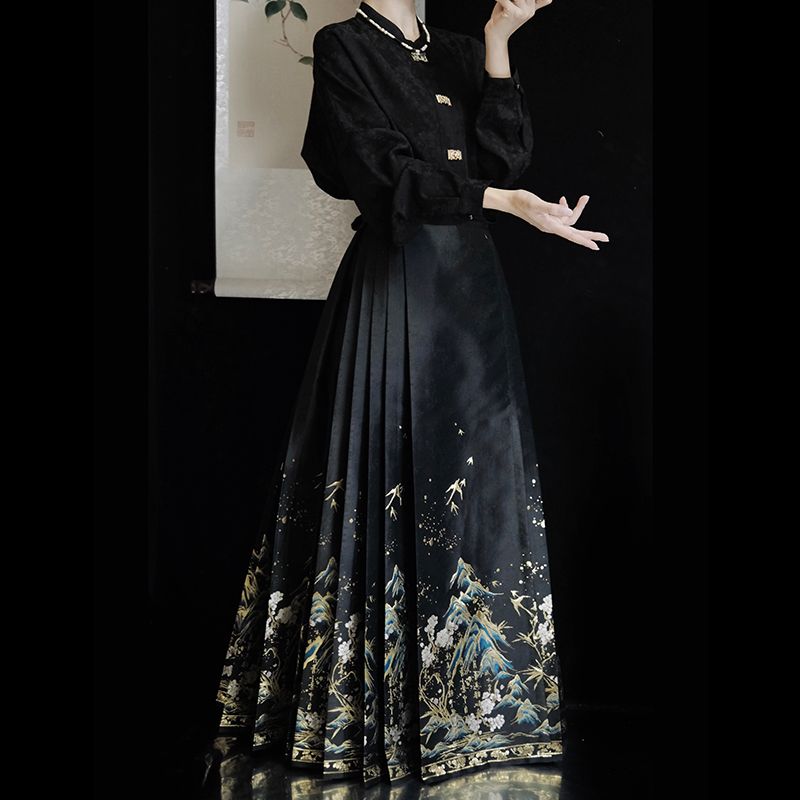 醉雨朵原创千里江山明制日常套装