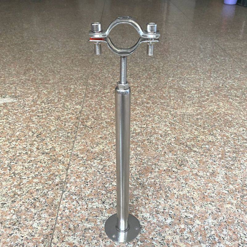 不锈钢管固定支架天然气管道可调节固定器地面通用型管卡托架