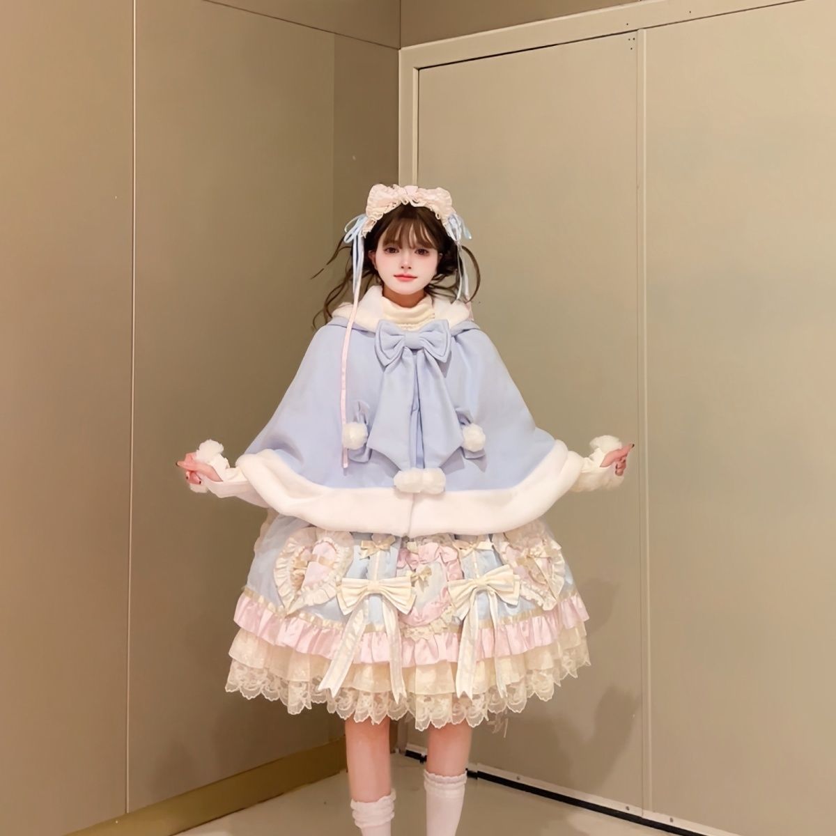 Lolita斗篷披肩可爱猫耳洛丽塔