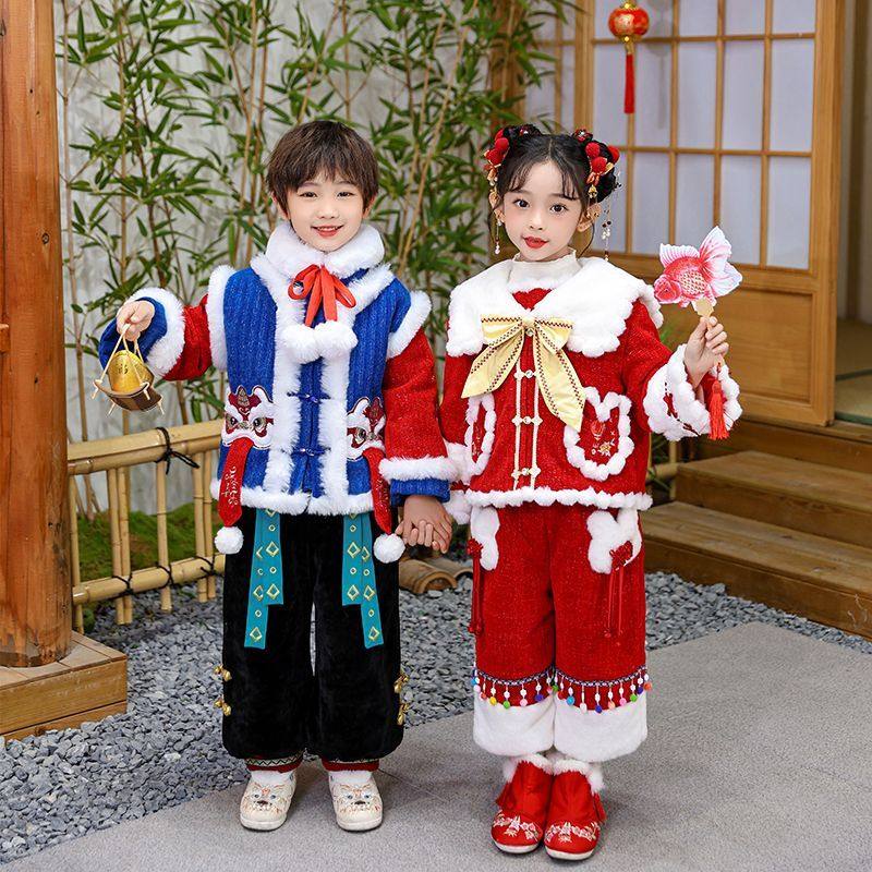 女童拜年服冬季加绒加厚元旦儿童喜庆演出服中国风唐装新年棉服,模玩/动漫/周边/娃圈三坑/桌游,古风/国风套装,淘宝优惠券,粉丝福利购,淘宝优惠卷