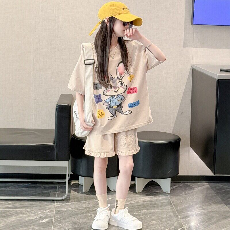 英国next debo女童夏季短袖短裤套装2026新款巨好看洋气儿童衣服
