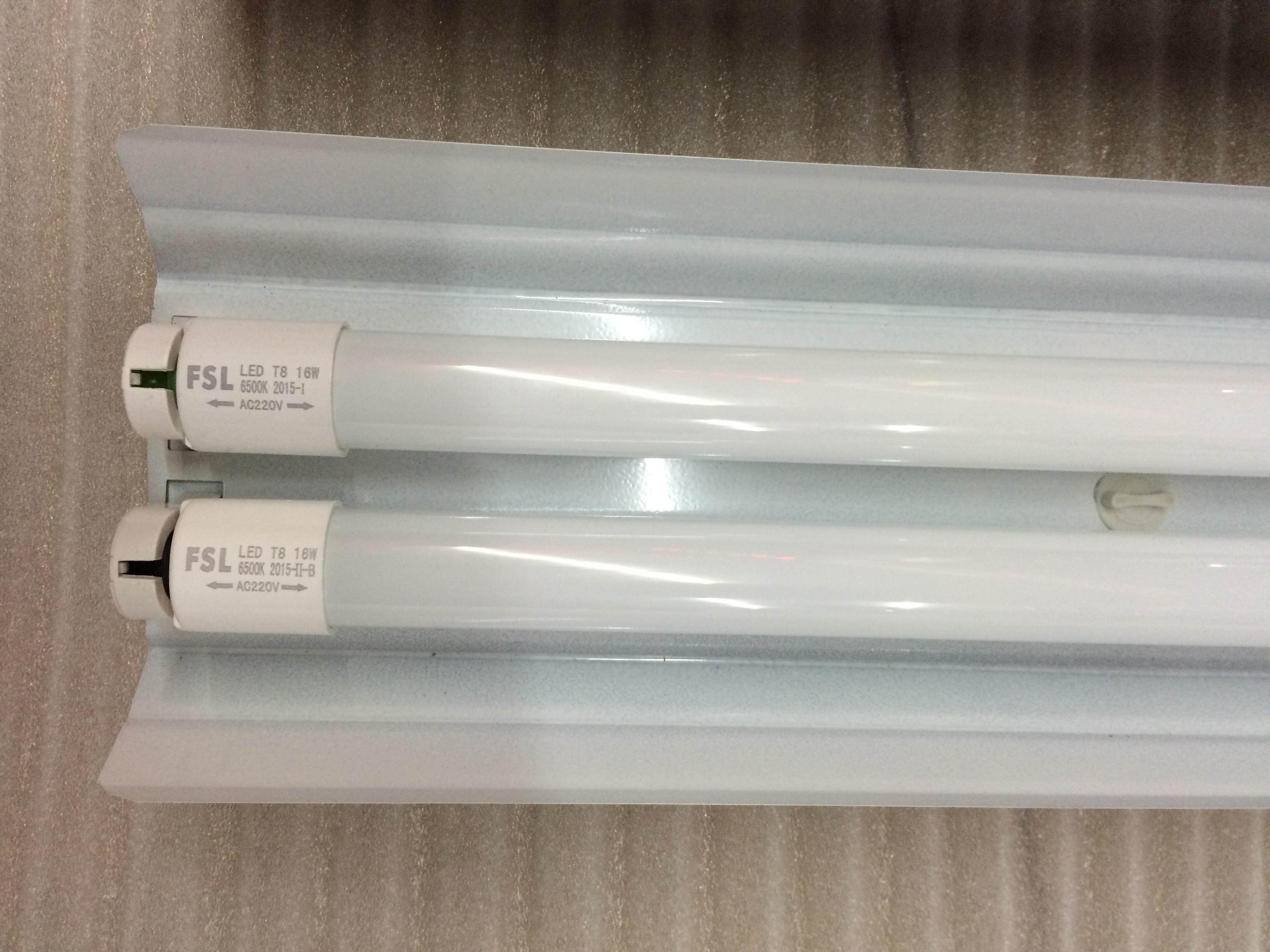 led灯管双支带罩灯架t8led双管罩孖罩架0.6/0.9/1.2米日光灯支架