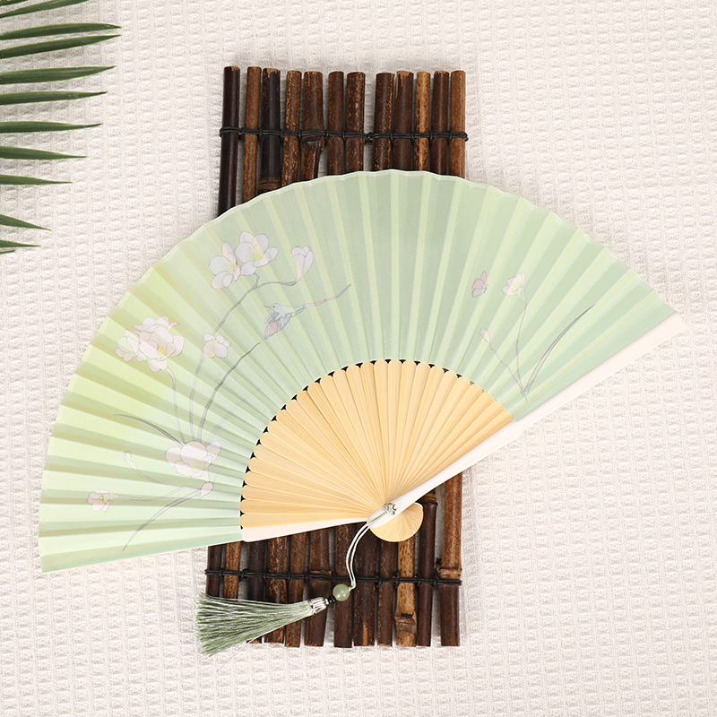 古风舞蹈走秀女真丝折扇