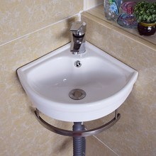 衛生間洗漱台台上盆一體陶瓷盆家用轉角洗臉盆單盆洗漱池三角形