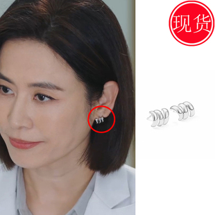 巨塔之后宣萱董一妍桢怡王启心同款耳环耳钉银色小巧2025新款