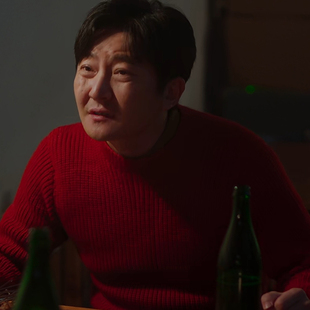 老舅崔国明郭京飞霍东风陈明昊同款针织衫毛衣红色气质2025新款