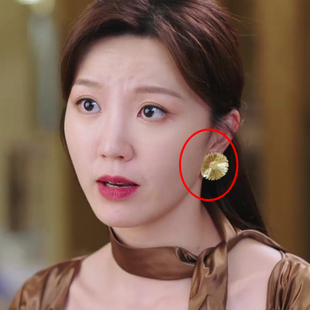 巨塔之后宣萱董一妍陈桢怡王启心同款耳环耳钉金色防过敏新款