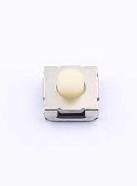 BTS0E0053CEJ00 轻触开关 6.65*6.4*4.3mm 250gf 米黄色硅胶 贴片