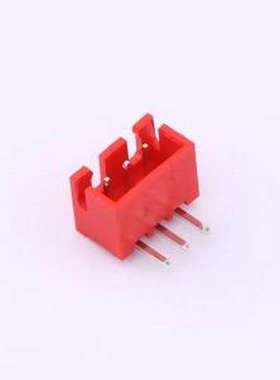 XY-XH2.54-3A21-R 线对板针座 XH 2.54mm 1x3P 弯插 红色 弯插,P=