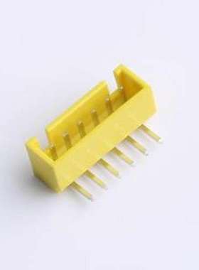 XY-XHB2.54-6A21-YT 线对板针座 XHB 2.54mm 1x6P 弯插 带扣 黄色