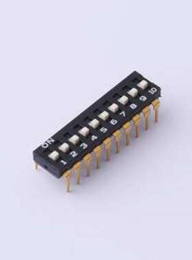 YDD10H2 拨码开关 10位高拨键黑色插件2.54MM拨码开关 插件