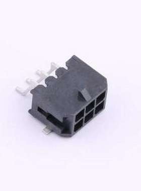 HC-MX3.0-2*3AWT-05 线对板针座 2x3P 间距:3mm 卧贴 黑色 SMD,P=