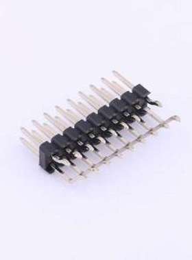 PZ254-2-09-WS 排针 2x9P 间距:2.54mm 方针 卧贴 黑色 SMD,P=2.5