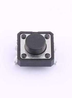 TS-1260HK 轻触开关 12*12*6mm 插脚轻触开关 黑色 4脚 弹力250gf