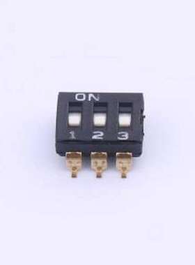 YDC03L2 拨码开关 3位贴片低拨键不贴膜,黑色2.54MM拨码开关 SMD-