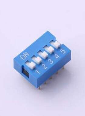 SMQS-05B-TP 拨码开关 间距2.54mm 平拨,凸起式5位拨码开关