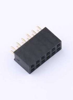HDGCPH2.54-PZS-2X6 排母 2x6P 间距:2.54mm 直插 插件,P=2.54mm