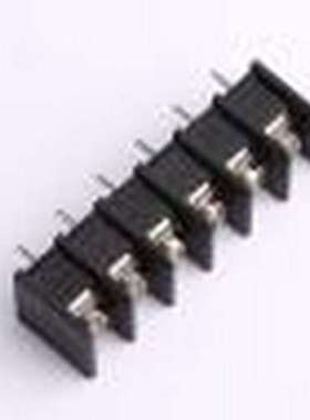 WJ45S-B-9.5-6P 栅栏式接线端子 间距P=9.5mm 6Pin位 边脚 黑色