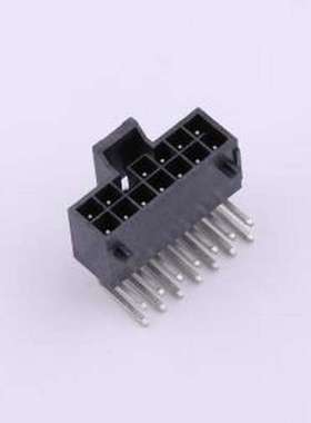 X2513WR-2x07A-LPSN 线对板针座 2x7P 间距:2.5mm 弯插 黑色 插件