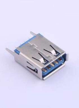 916-262A101DY20400 USB连接器 Type-A 母 直插 蓝色 插件