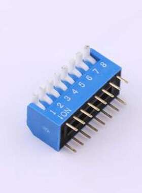 DP-8-B-T 拨码开关 2.54mm间距 8位 琴键式 直插侧拨 蓝色 拨码开
