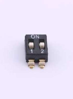 DSIC-02-LS-GER 拨码开关 2.54mm间距 2位 贴片高柄 DSIC黑色 拨