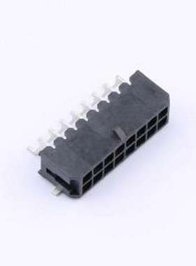 HC-MX3.0-2*8AWT-05 线对板针座 2x8P 间距:3mm 卧贴 黑色 SMD,P=